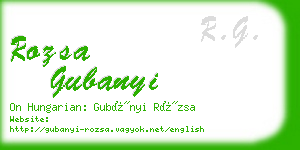 rozsa gubanyi business card